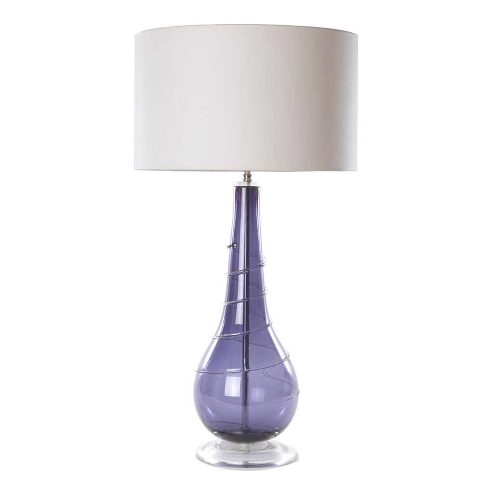 Ninevagh Crystal Glass Lamp by William Yeoward in Amethyst Purple